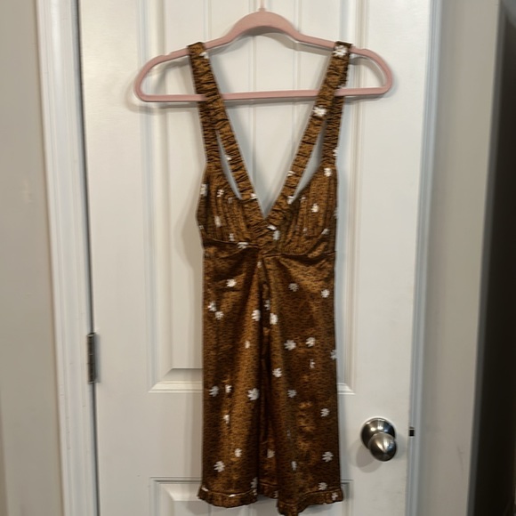 For Love and Lemons Tawney Mini Slip Dress Cheetah Size Small - Picture 6 of 11